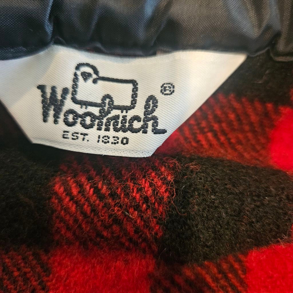 Men's Vintage Woolrich Flannel Shirt Jacket Red Black Buffalo Plaid Size Large - Picture 2 of 13